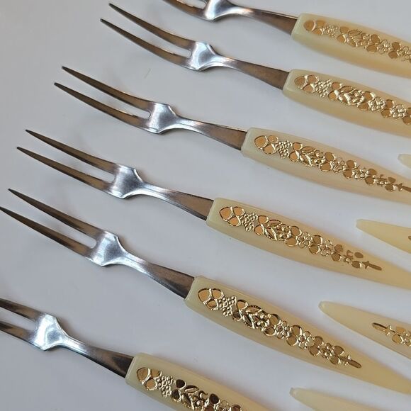 Other - Vintage Japan Stainless Appetizer Mini Forks Set of 12 hors d'oeuvres Cocktails